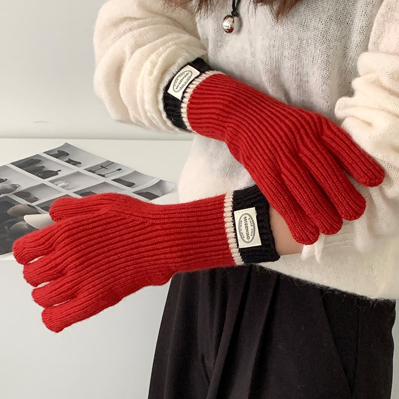 针织手套毛线博主同款