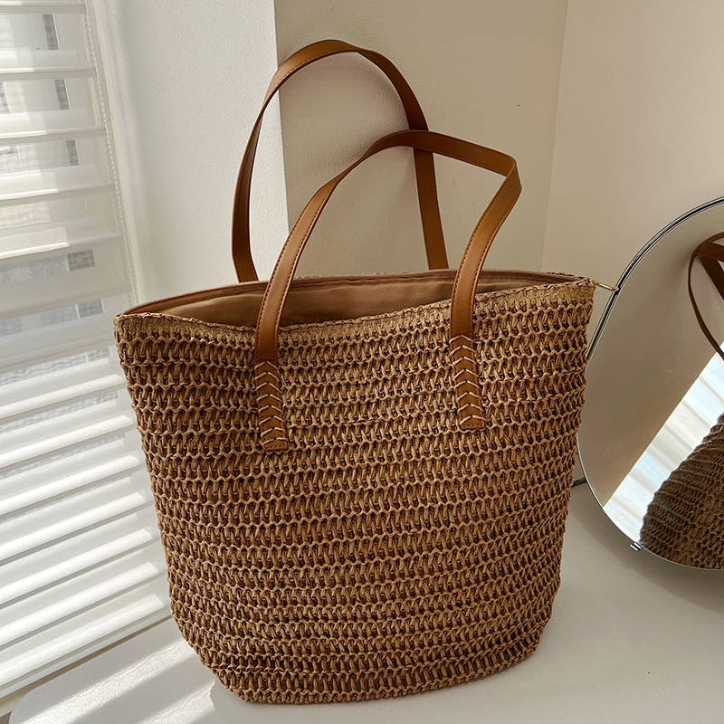 夏天法式度假风草编包女大容量