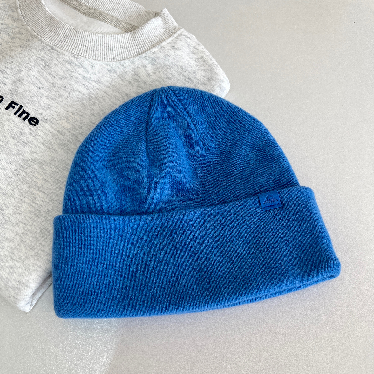 蓝色针织帽男女秋冬登山毛线帽男