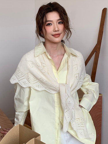 NikkiHaley镂空针织外搭披肩