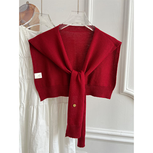 NikkiHaley韩版纯色针织披肩