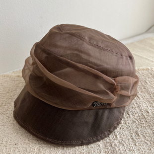 专柜款 褶皱桑蚕丝遮阳帽 高端真丝鸭舌帽透气百搭显脸小女士春夏季