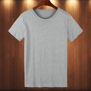 麻灰色短袖男女纯棉圆领体恤宽松纯色t恤半袖打底衫汗衫老头衫夏