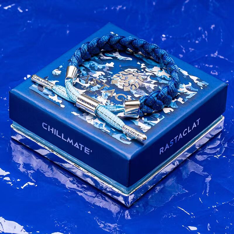 小狮子chillmate联名海洋限定克莱因蓝潮牌男女情侣手链手绳