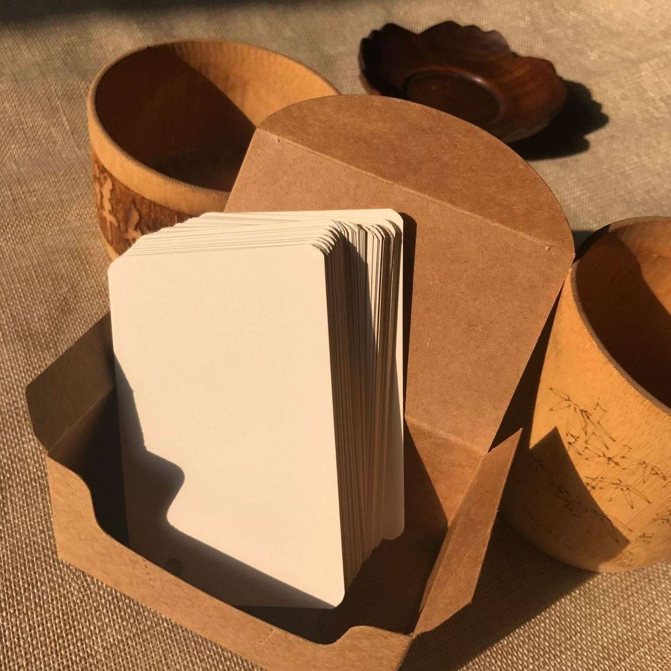 白色卡片 留言卡纸 空白英语单词卡牛皮纸小卡片明信片2盒200张