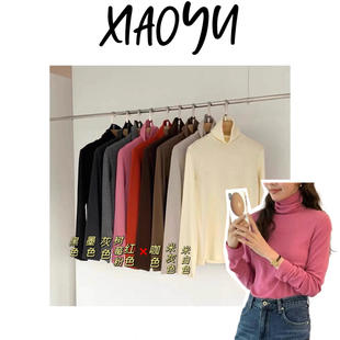 新【蛋八色堆堆领】韩单eg天丝羊毛高领纯色基础款堆堆领打底衫