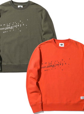 MADNESS WASHED PRINT SWEATER 18AW 水洗圆领套头橙色卫衣余文乐