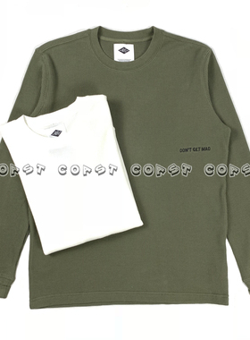 MADNESS L/S WAFFLE TEE 19SS 标语刺绣 华夫格长袖T恤圆领余文乐