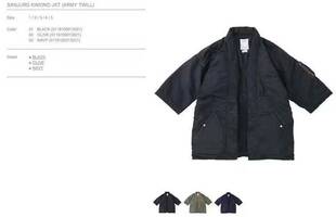 现货 VISVIM SANJURO KIMONO JKT 18SS 泥染做旧道袍夹克 外套男