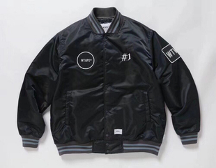 WTAPS BENCH/JACKET.NYLON.SATIN 18SS TEAM 刺绣夹棉棒球夹克