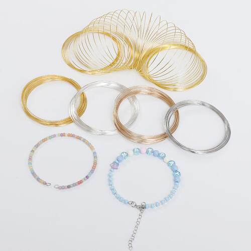 保色记忆钢丝手镯圈串珠材料