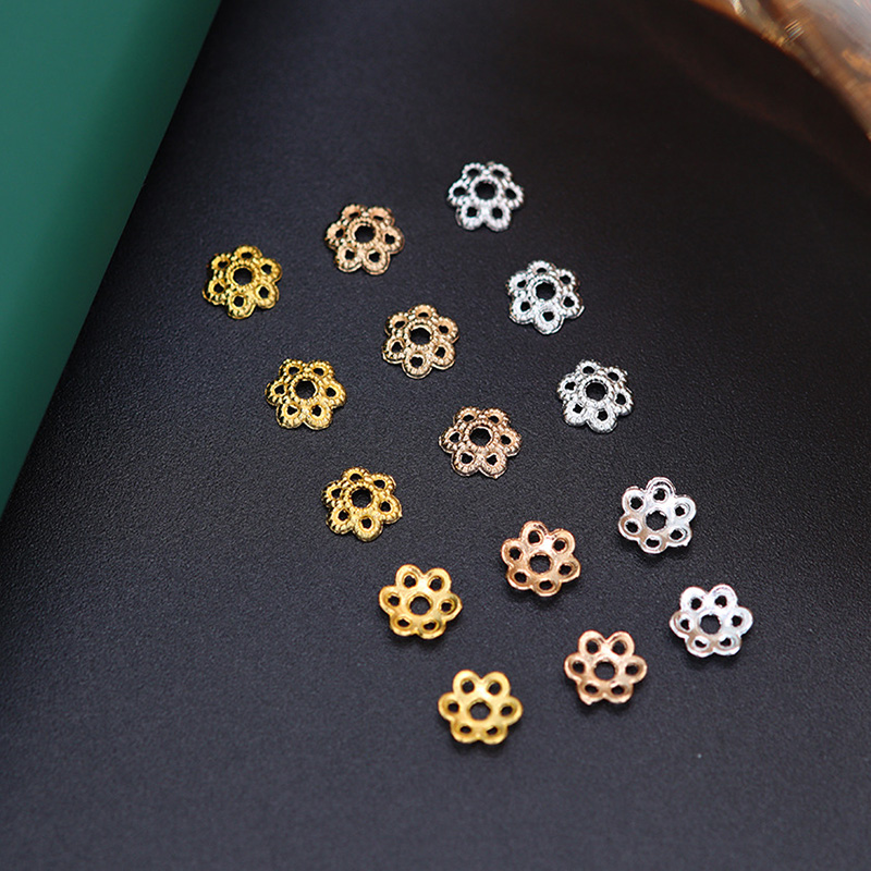镂空电泳保色6mmDIY小花托合金