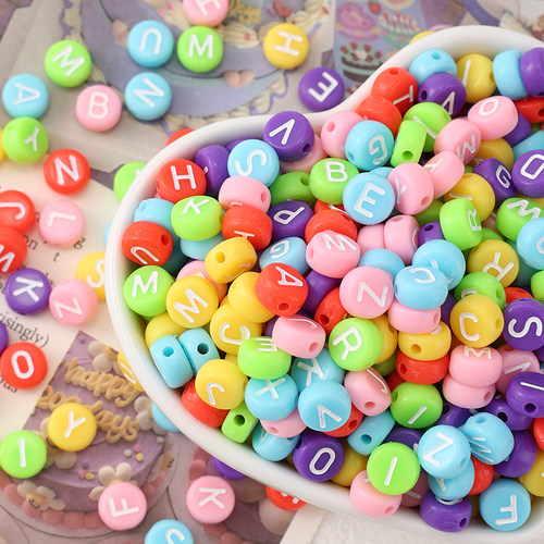 其他亚克力单色字母珠DIY手链