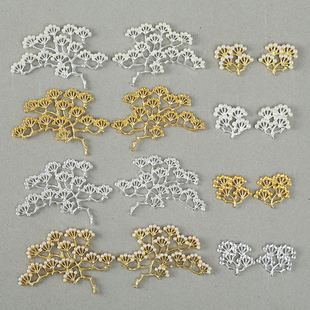 天天乐diy合金镶钻珍珠杏树叶枝叶小松枝手工新娘头饰发簪子材料