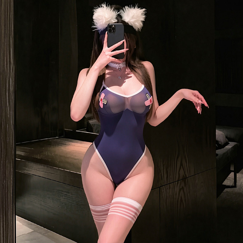 欧美风圆领显瘦连体运动上衣女