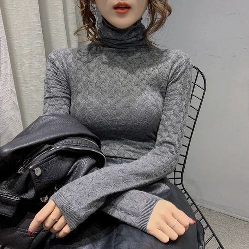 Трикотажный приятный телу свитер, 2023, облегающий крой, в западном стиле