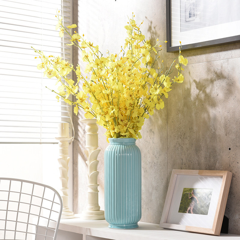 现代美式蓝色陶瓷花瓶网红客厅插花跳舞兰轻奢餐桌电视柜装饰摆件在类目 家居饰品, 花瓶/花器/仿真花/仿真饰品, 花器/花瓶, 花瓶中 - 来自Buy2taobao.com提供专业的淘宝代购服务
