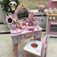 Mô phỏng bàn trang điểm trẻ em bằng gỗ công chúa bàn trang điểm chơi đồ chơi nhà bộ đồ chơi sinh nhật bé gái 3-6 tuổi - Đồ chơi gia đình đồ chơi trang điểm cho bé