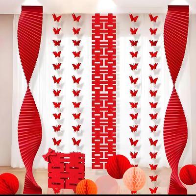喜字串背景装饰客厅婚房拍照道具