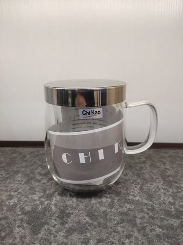 Chikao奇高三件杯茶水分离带盖玻璃茶漏办公杯茶餐厅茶楼专用茶杯
