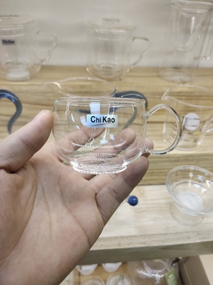Chikao奇高143S单杯160ML高硼硅耐热玻璃带把茶餐品茗杯绿茶咖啡