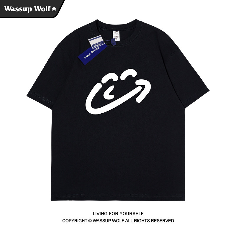 wassupwolf重磅纯棉短袖