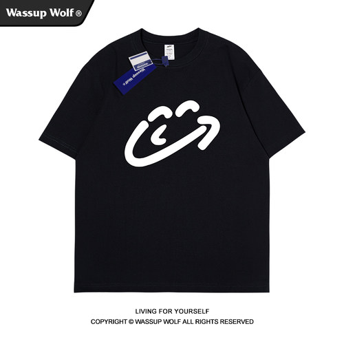 wassupwolf重磅纯棉短袖