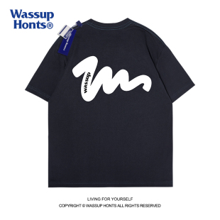 WASSUP夏季2023年新款短袖t恤纯棉重磅男女装国潮牌休闲宽松体恤