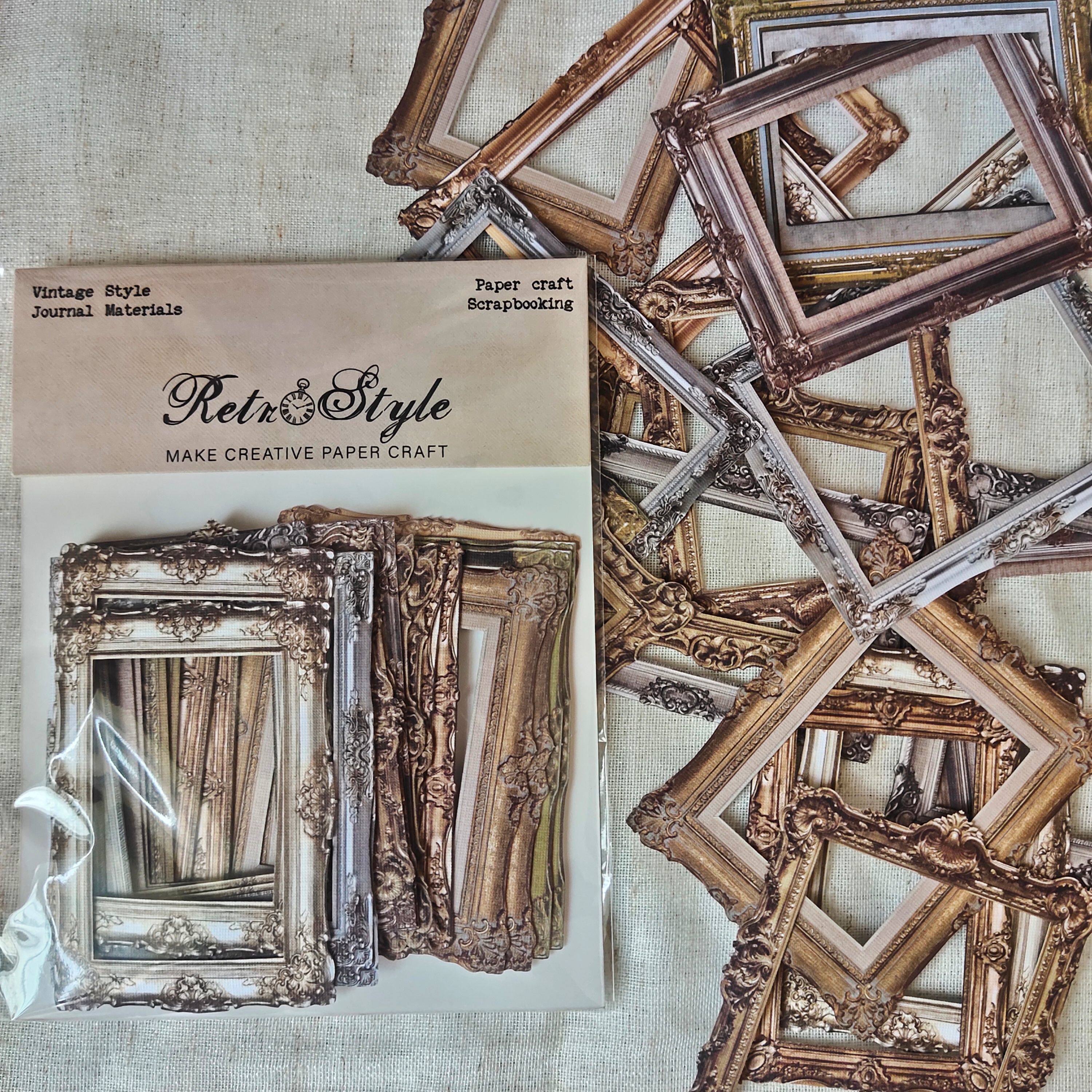 复古镂空边框diy剪贴本素材手账素材纸junkjournal艺术垃圾杂志