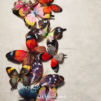 仿真立体大蝴蝶junkjournal手工diy制作材料拍照背景装饰梦幻蝴蝶