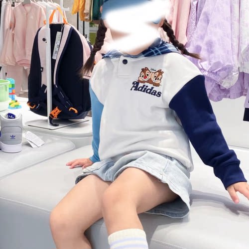 阿迪达斯男女儿童迪士尼联名款连帽套头衫针织运动卫衣JC6806