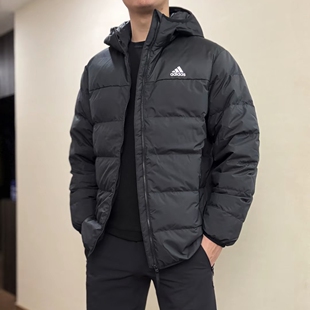 阿迪达斯男女秋冬款轻量款保暖羽绒服连帽防风运动休闲外套JX1808