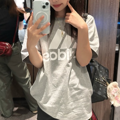 Adidas阿迪达斯男女儿童运动休闲宽松透气大童短袖上装T恤HR6379