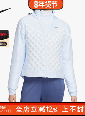 Nike耐克新款女士户外轻薄款运动经典健身连帽羽绒服 FB7604-423