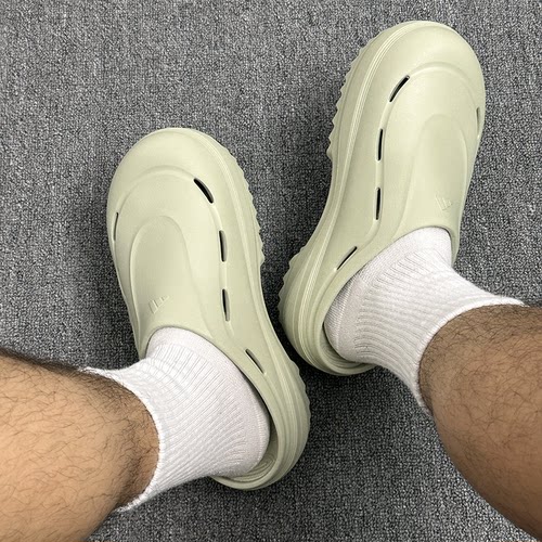 Adidas/阿迪达斯OZWAVE CLOG男女缓震回弹厚底老爹运动拖鞋JR9274