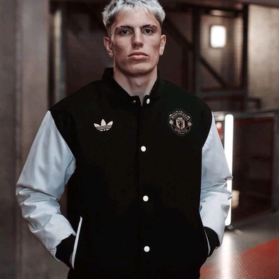 阿迪达斯三叶草曼联皇马足球文化保暖棒球服宽松棉服外套JF0451