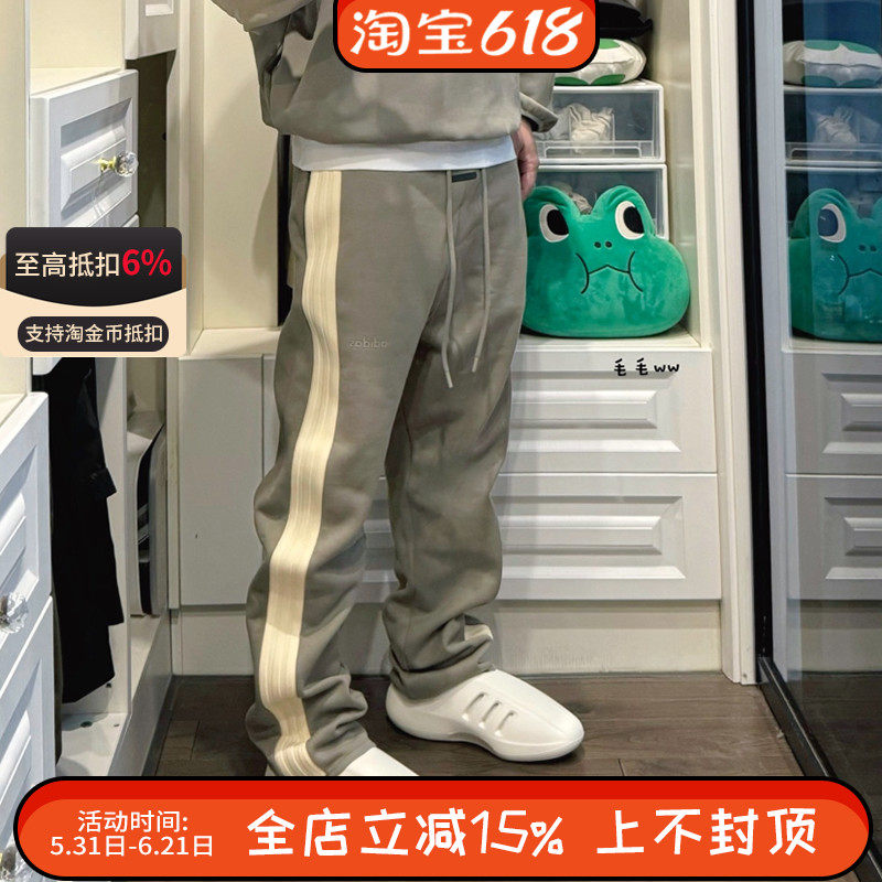 阿迪达斯三叶草FOG ATHLETICS男女运动休闲复古条纹长裤IS5301