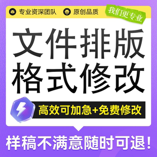 word排版美化代制作设计文档格式修改编辑图片pdf转换文字转代做