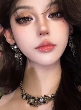 欧美黑色几何不规则项链女