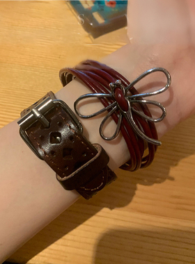 复古嘻哈皮质蜻蜓手环