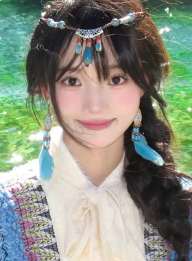 民族风复古额头链项链两用云南丽江旅游拍照发饰异域风眉心坠头饰