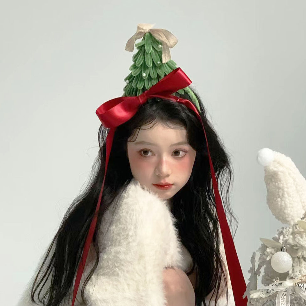 扭扭棒diy绿色圣诞树发箍圣诞节