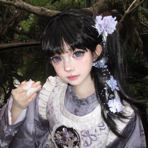 超仙紫色花朵流苏发夹女