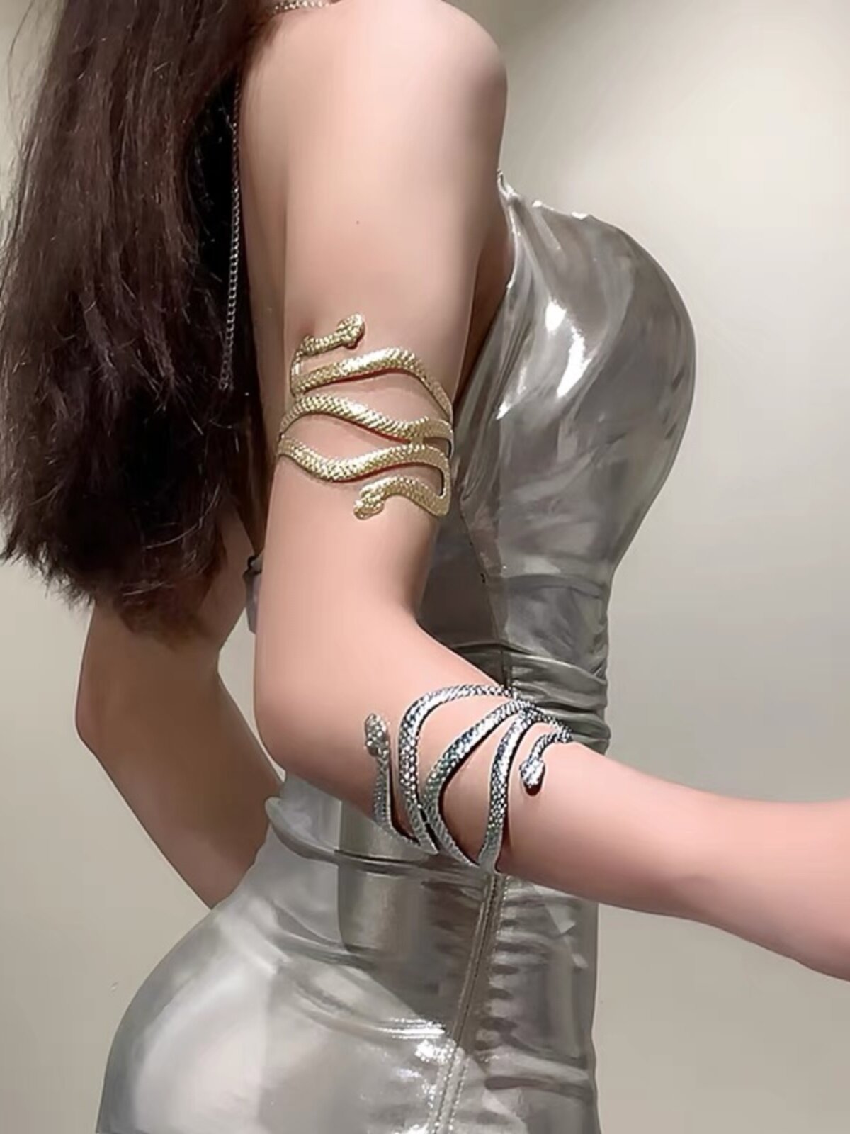 EUROPEAN AND AMERICAN DARK WIND METAL SNAKE OPEN BRACELET FEMALE SWEET COOL HOT GIRL GOLD ARMBAND PUNK EXAGGERATED PERSONALITY BRACELET