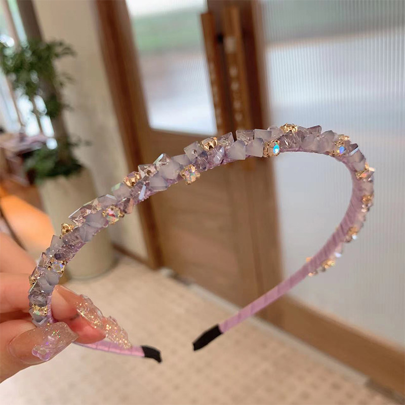 金属高级感紫色水晶发箍图片