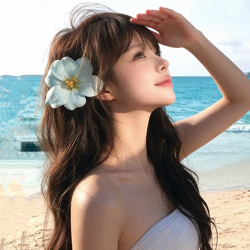 海岛度假风蓝色郁金香发夹