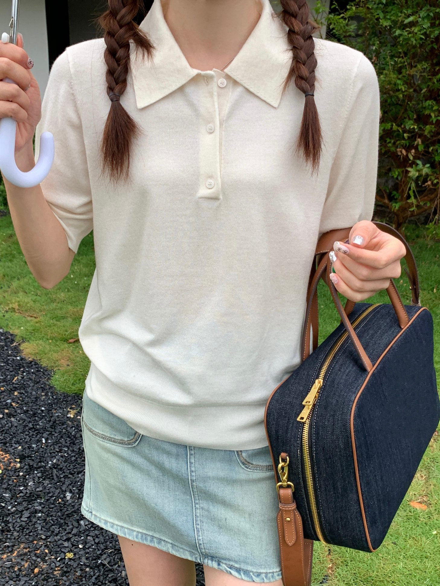 여성을위한 디자이너 브랜드 기질 캐시미어 반팔 폴로 셔츠 2024 새로운 스타일 편안한 허리 허리 게으른 탑 트렌드