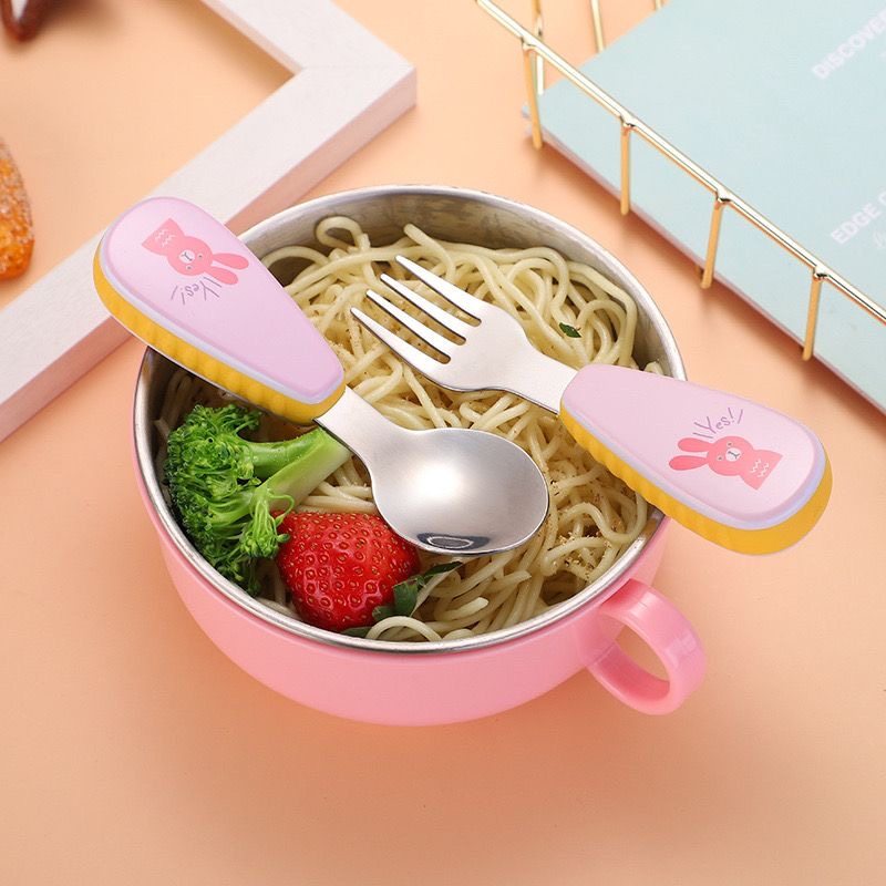 耐高温可消毒1-6岁好抓拿叉勺