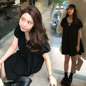 PS23175# 夏装新品韩版宽松法式减龄时尚连衣裙 服装批发女装直播货源