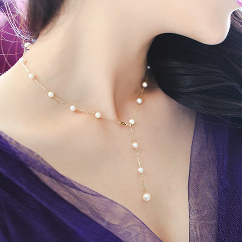 Intelligence sharing Korean Edition Simplicity student Sen family Man-made Pearl Pendant Necklace temperament have cash less than that is registered in the accounts Clavicle chain Dual use Accessoriesin the Accessories/Fashion Jewelry, Necklace  category - from Buy2taobao.com to provide professional Taobao agent buy service